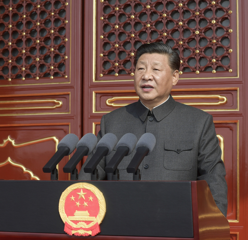 10月1日上午，慶祝中華人民共和國成立70周年大會(huì)在北京天安門廣場隆重舉行。中共中央總書記、國家主席、中央軍委主席習(xí)近平發(fā)表重要講話。
