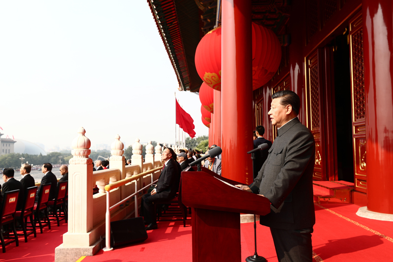 10月1日上午，慶祝中華人民共和國成立70周年大會(huì)在北京天安門廣場隆重舉行。中共中央總書記、國家主席、中央軍委主席習(xí)近平發(fā)表重要講話。