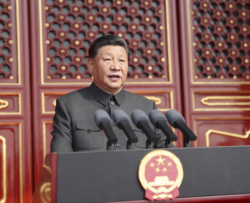 10月1日上午，慶祝中華人民共和國成立70周年大會(huì)在北京天安門廣場隆重舉行。中共中央總書記、國家主席、中央軍委主席習(xí)近平發(fā)表重要講話。